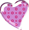 Gif animé coeur brillant rose